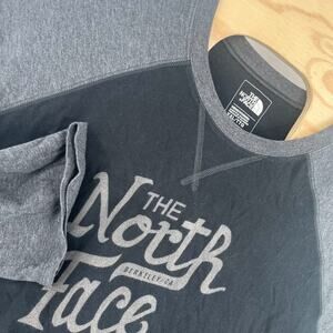 The North Face Shirt Adult Men 2XL Black Gray Classic Fit Logo Raglan 3/4 Sleeve